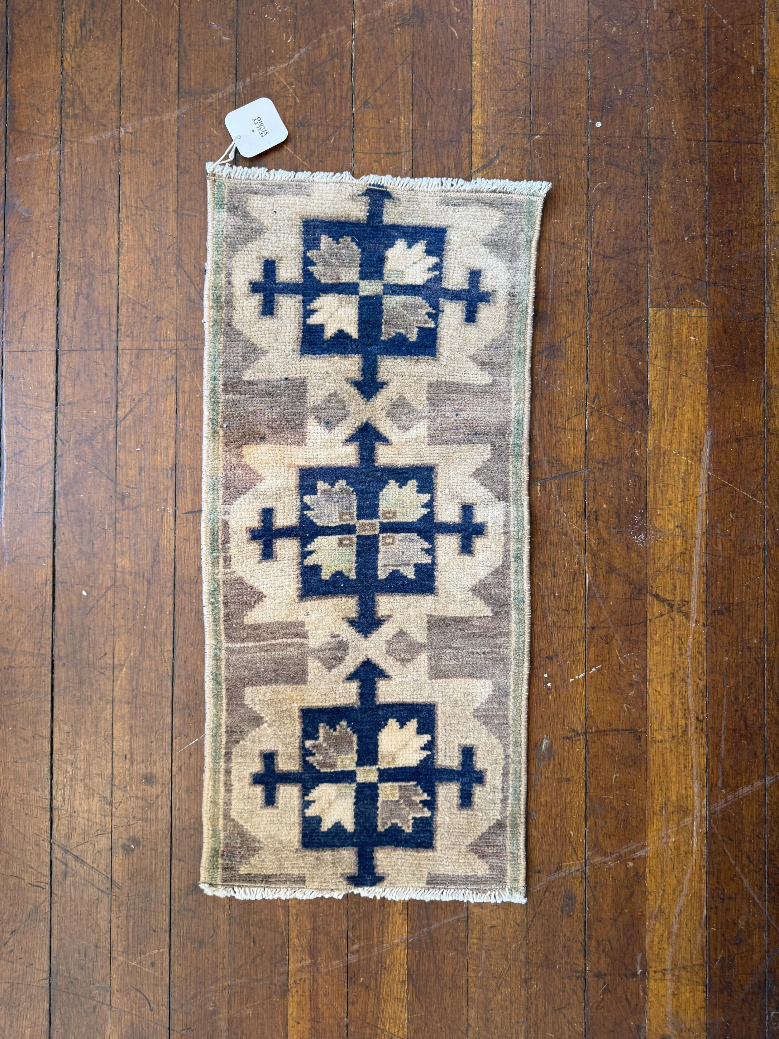 Mini Vintage Turkish Rug - Indigo Mesa