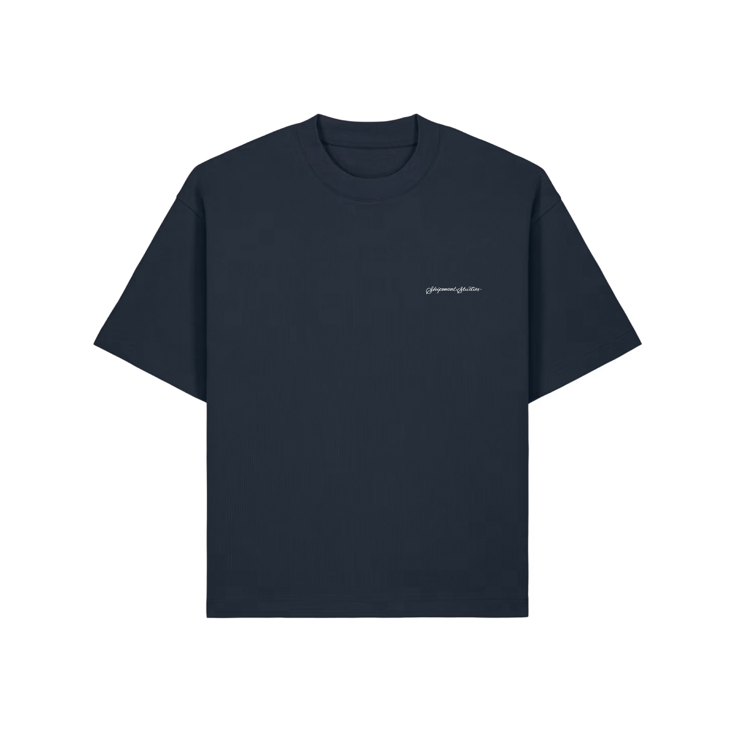 SCRIPT TEE - NAVY