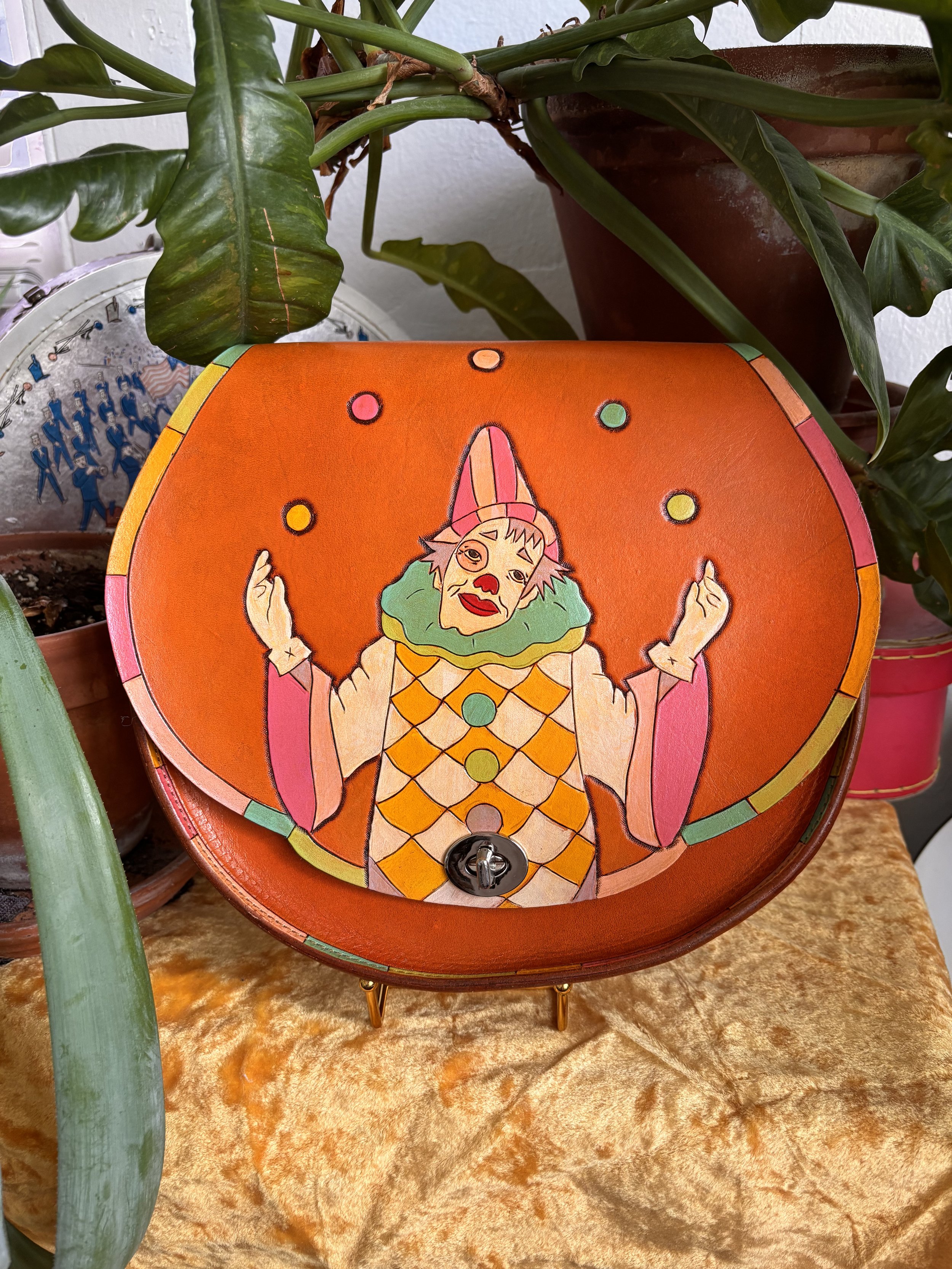 Large Pink Clown Purse
