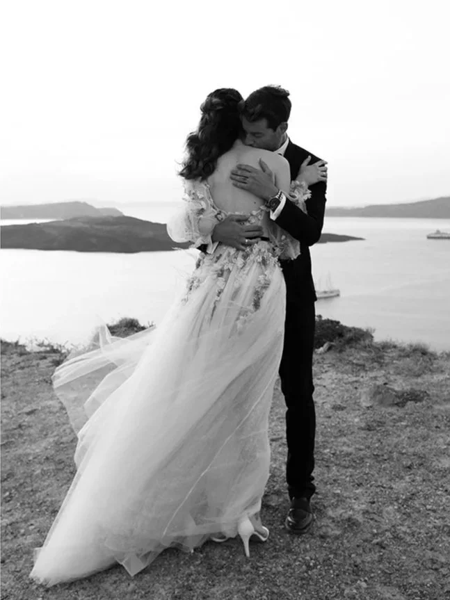 Intimate Santorini Villa Elopement Editorial | Destination Wedding Inspiration