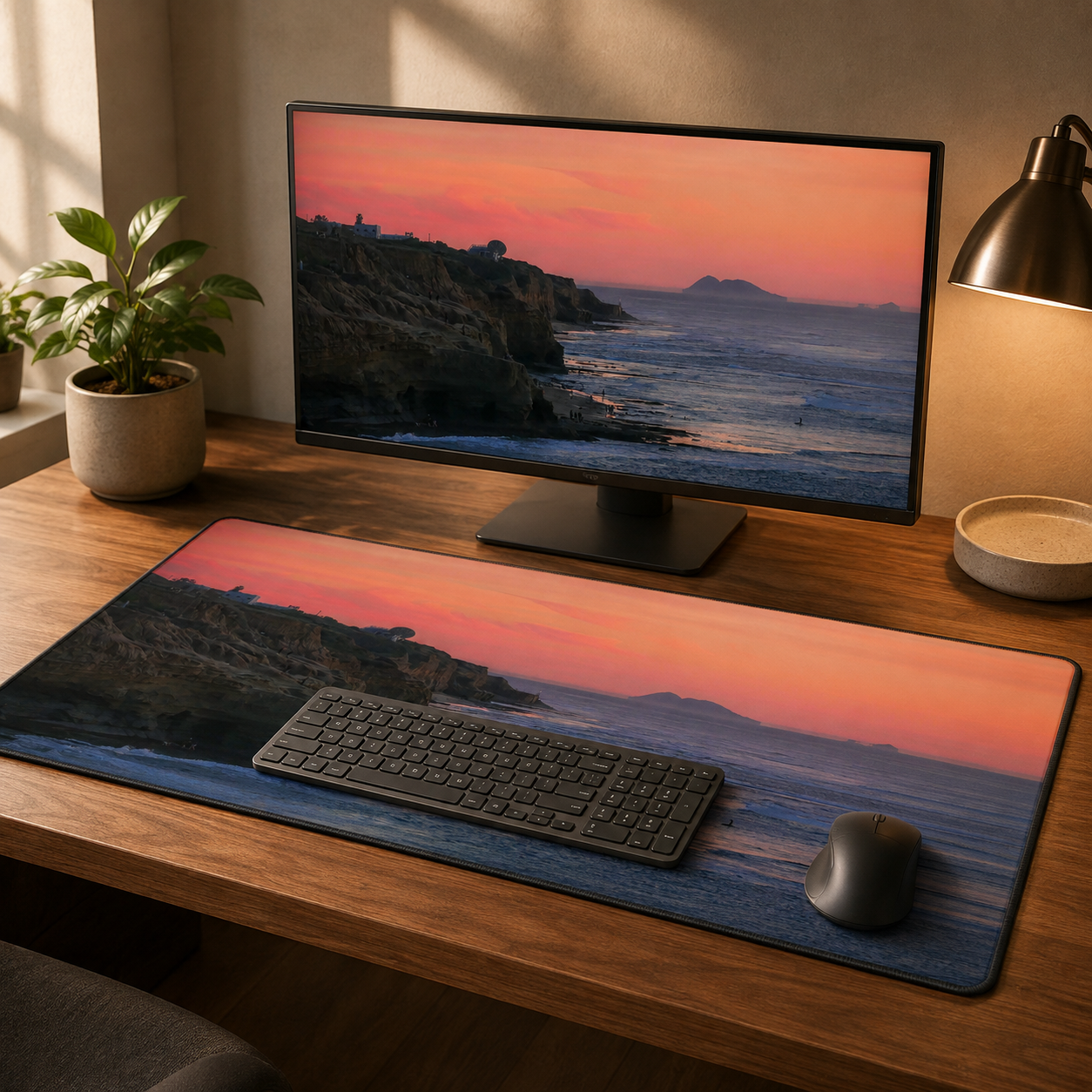 Sunset Cliffs - San Diego Photography Desk Mat 16x32
