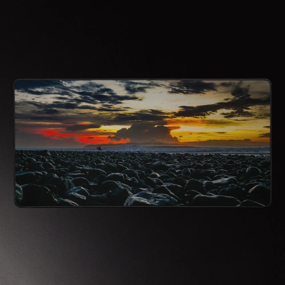 Piedras de Carbon - Costa Rica Coastal Photography Desk Mat 16x32
