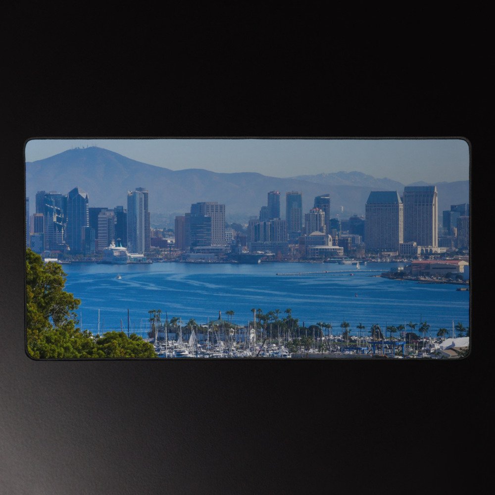 San Diego Skyline - 16x32 Photography Desk Mat