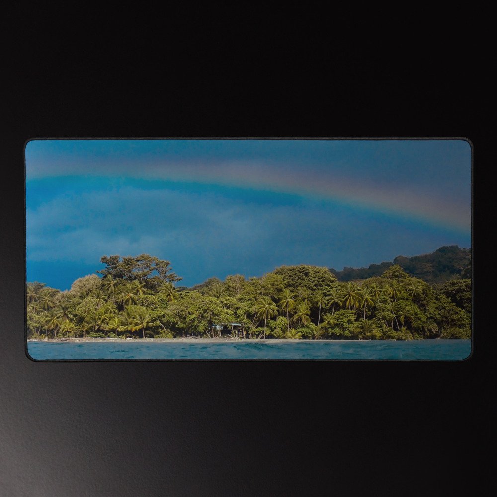 Rainbow over Pavones - Desk mat - 16x32