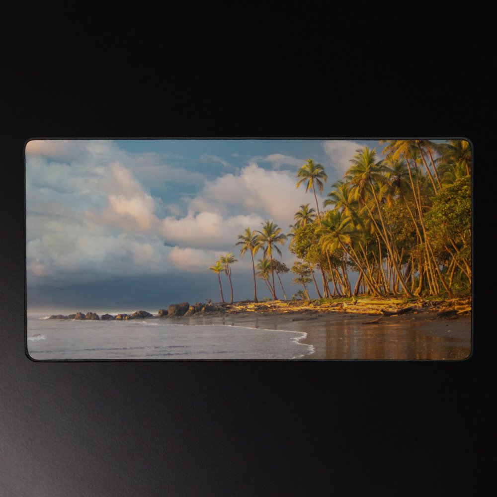 Golden Hour at Pavones Point - Costa Rica Photography Desk Mat 16x32