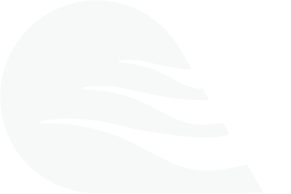 Black and white abstract design with curved lines and a circular shape.