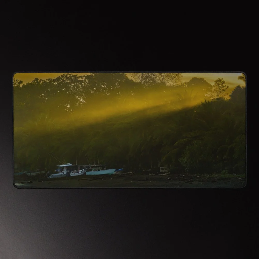 The Sun's Kiss - Ocean Sunset Photography Desk Mat 16x32