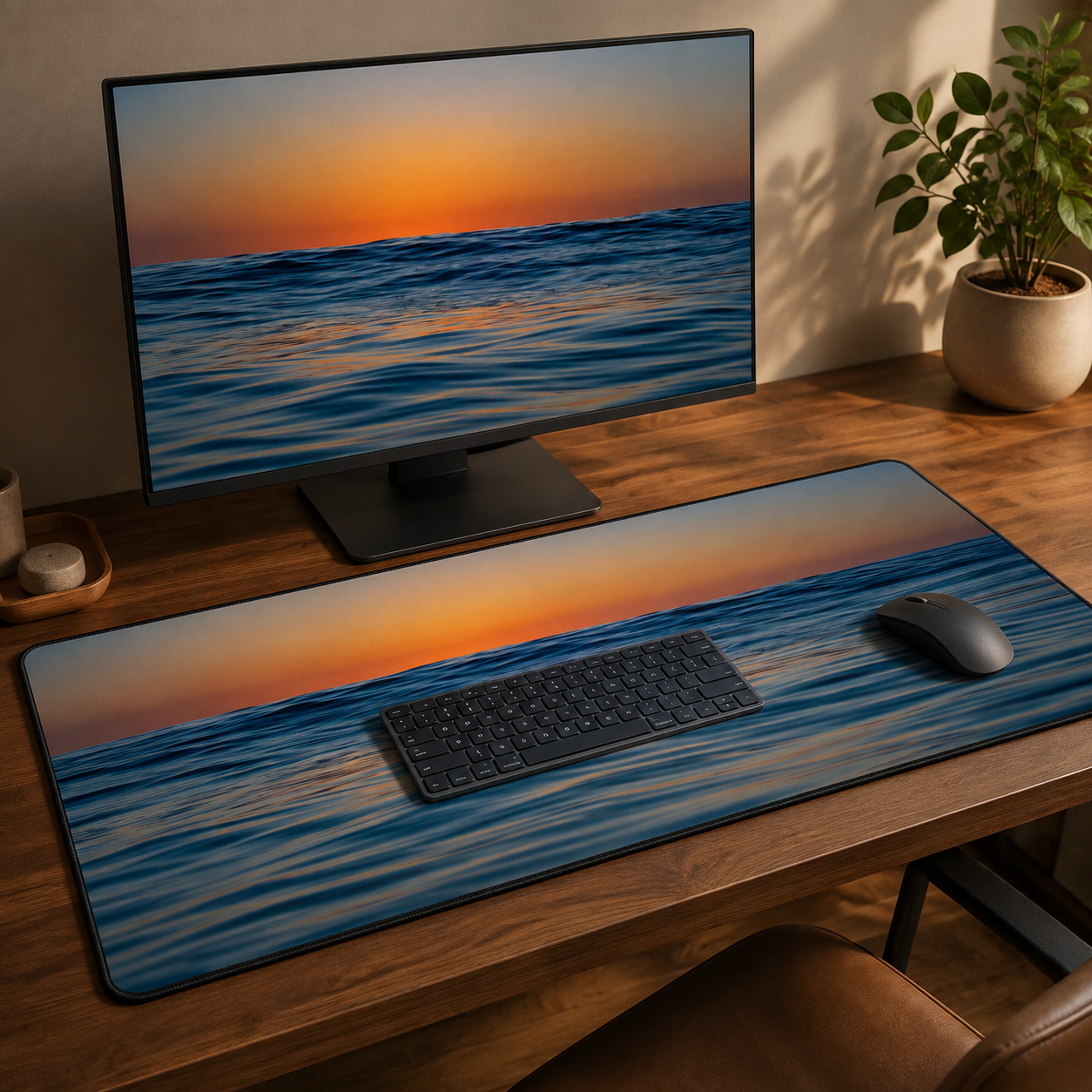 Pure - Ocean Photography Desk Mat 16x32