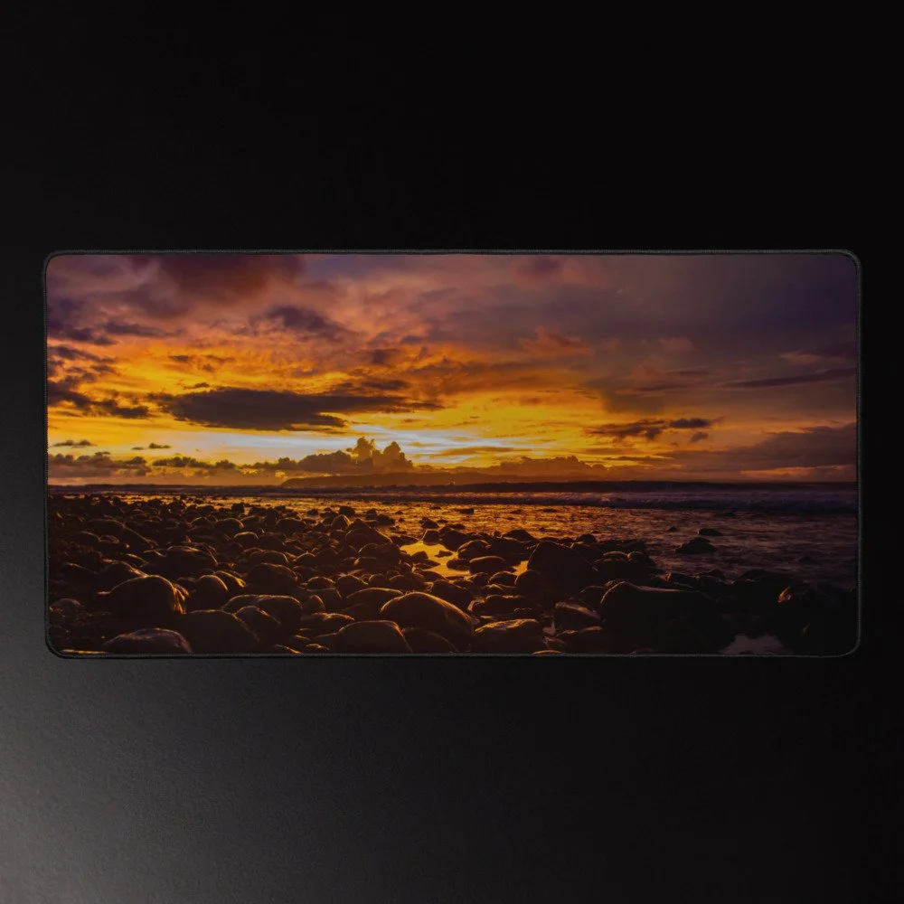 Pavones Reef at Sunset - Costa Rica Photography Desk Mat 16x32