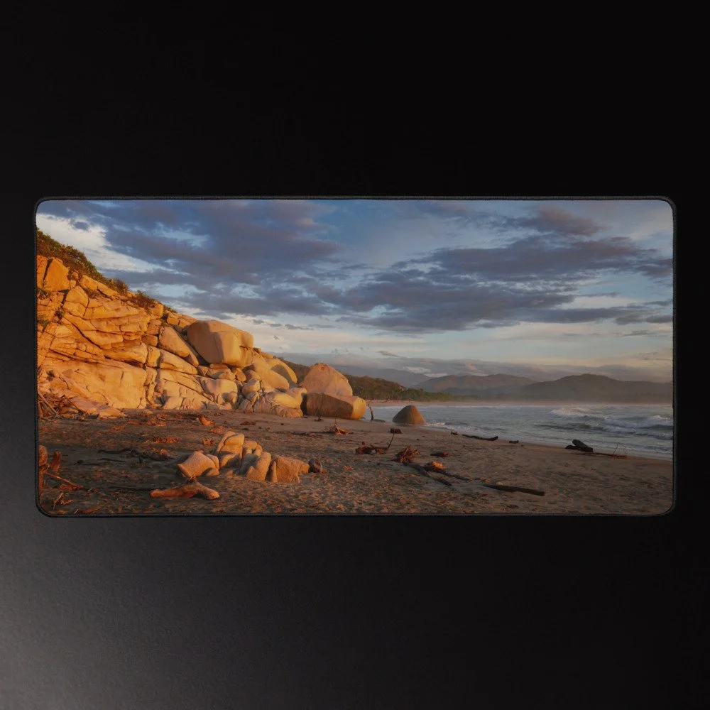 Golden Hour - Coastal Photography Desk Mat 16x32