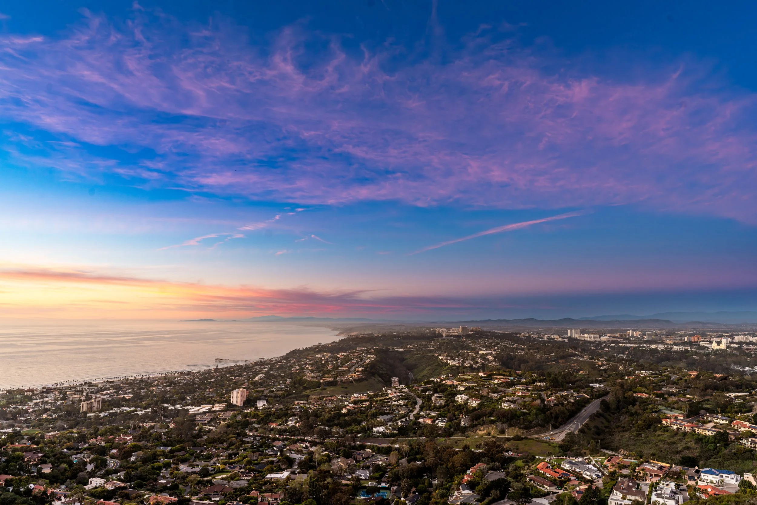 Surf, Ocean & Beach Sunset Photography 5K Wallpaper — "Pastel skies from Mt. Soledad"
