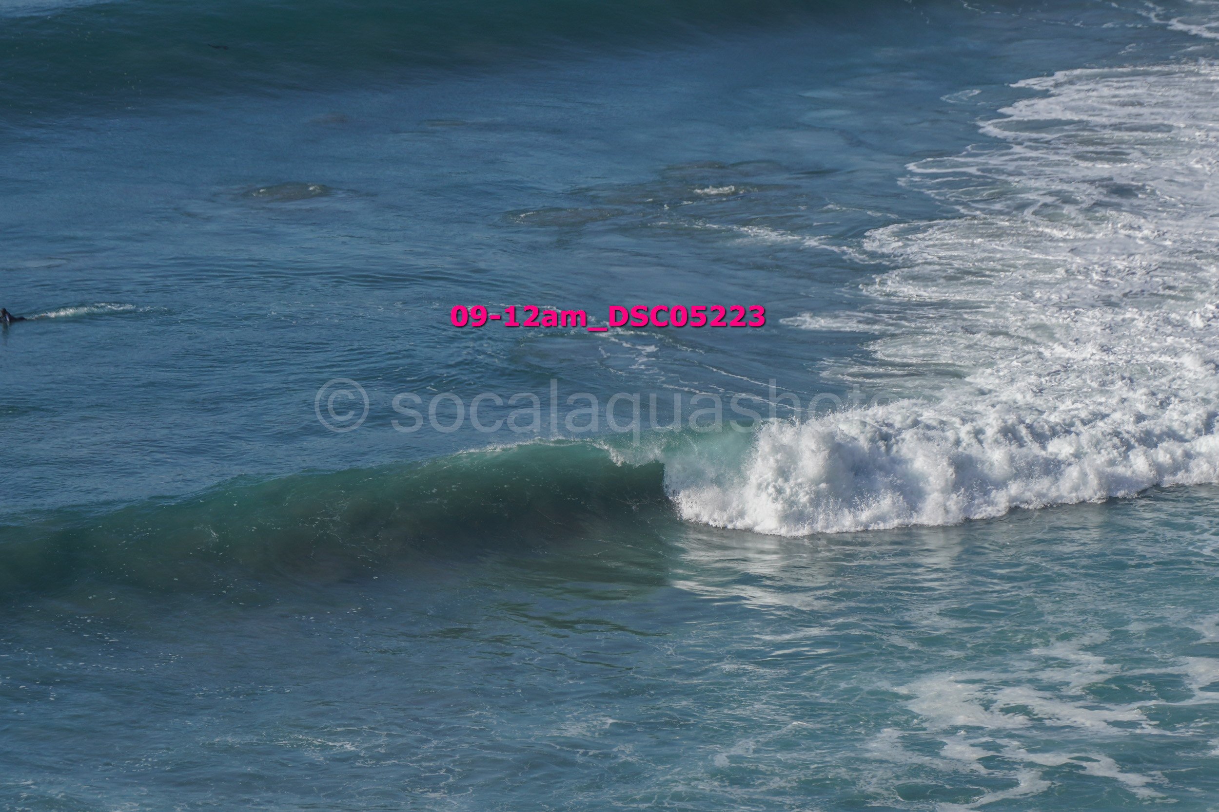 Ocean waves with white foam in the water.