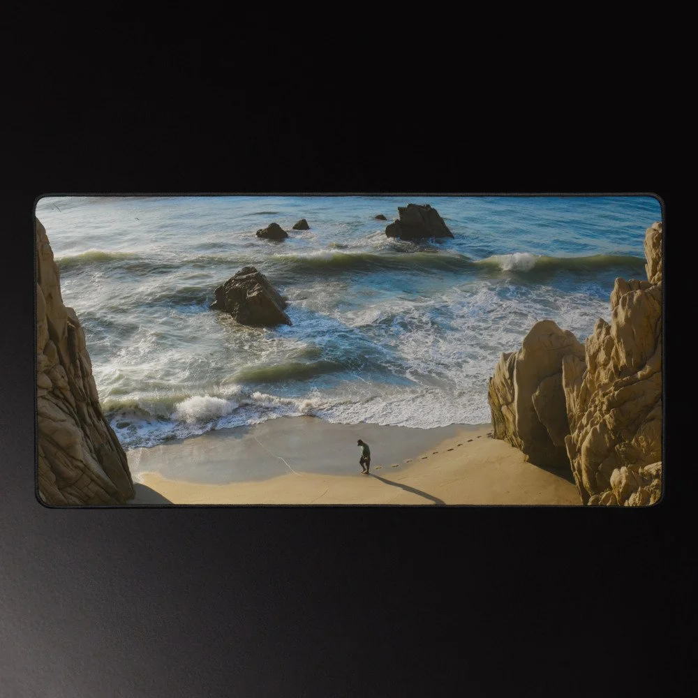 Morning Commute - Surf Photography Desk Mat 16x32