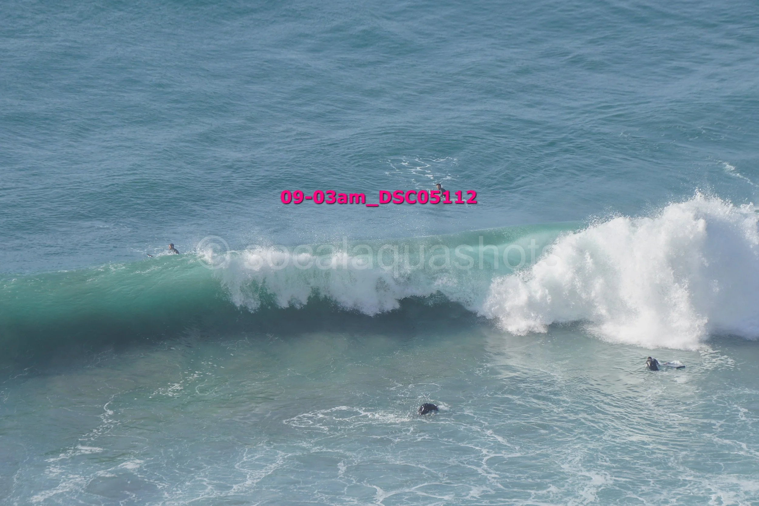 Surfers waiting for waves in the ocean during daytime.