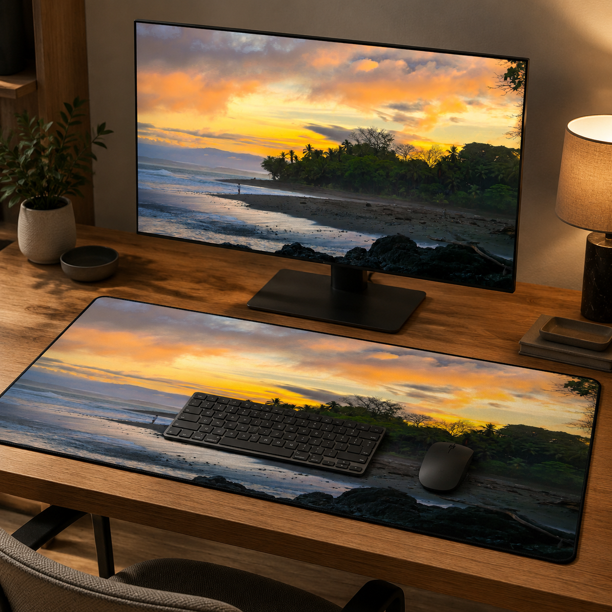 Desk Mat 16x32 - The fisherman at sunrise.png