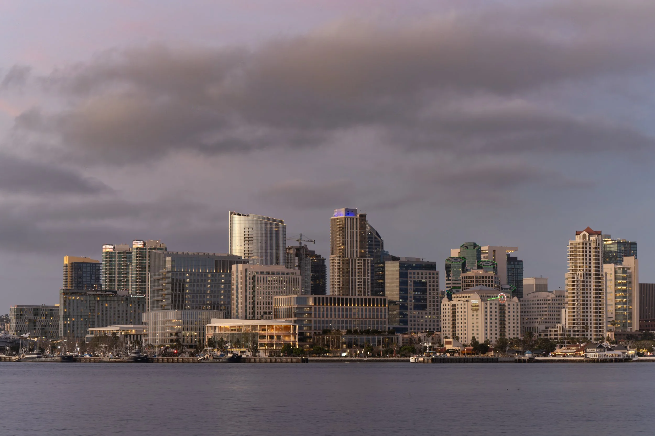 San Diego skyline closeup.