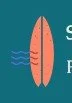 Illustration of a surfboard and water waves