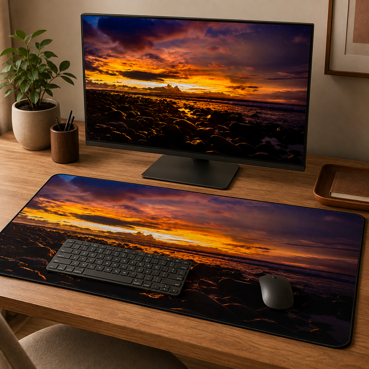 Desk Mat 16x32 - Pavones reef at sunset.png