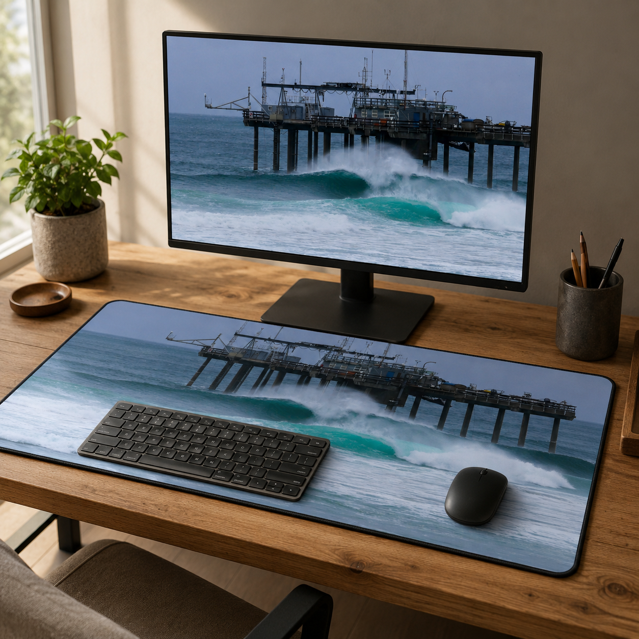 Discovery Way - San Diego Coastal Photography Desk Mat 16x32