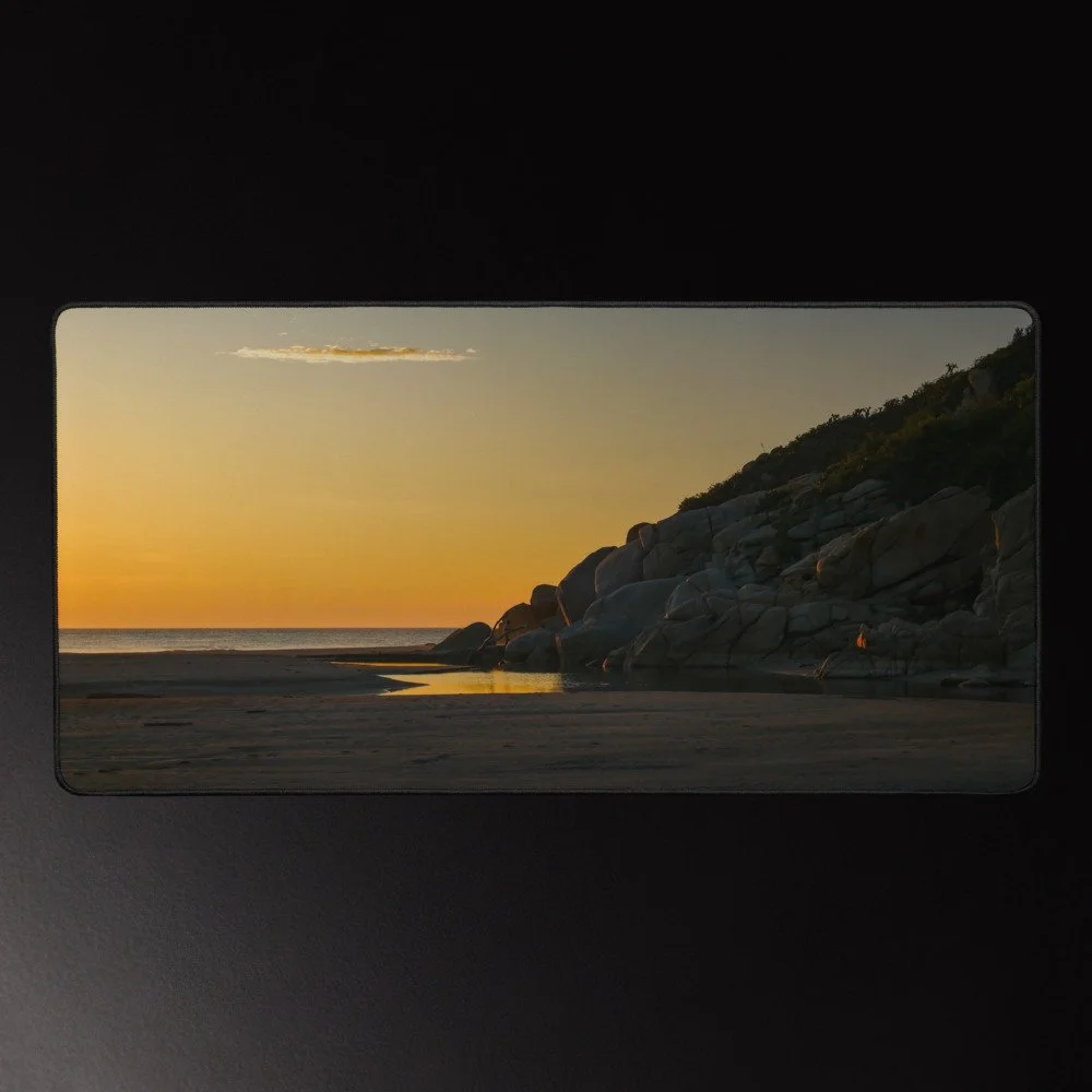 Temprano Tranquilo - Ocean Sunrise Photography Desk Mat 16x32