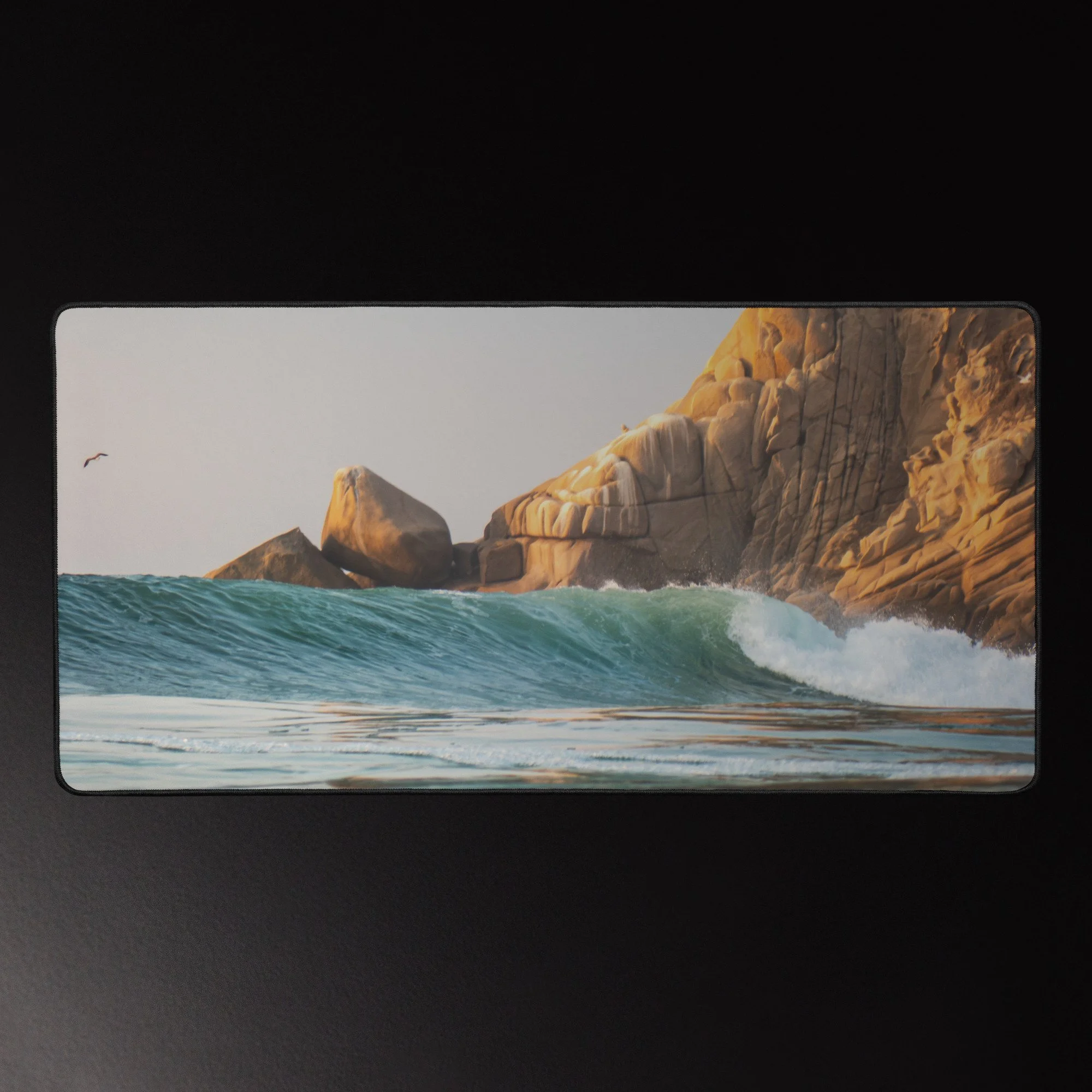 Barra Wave & Stone - Oaxaca Surf Photography Desk Mat 16x32