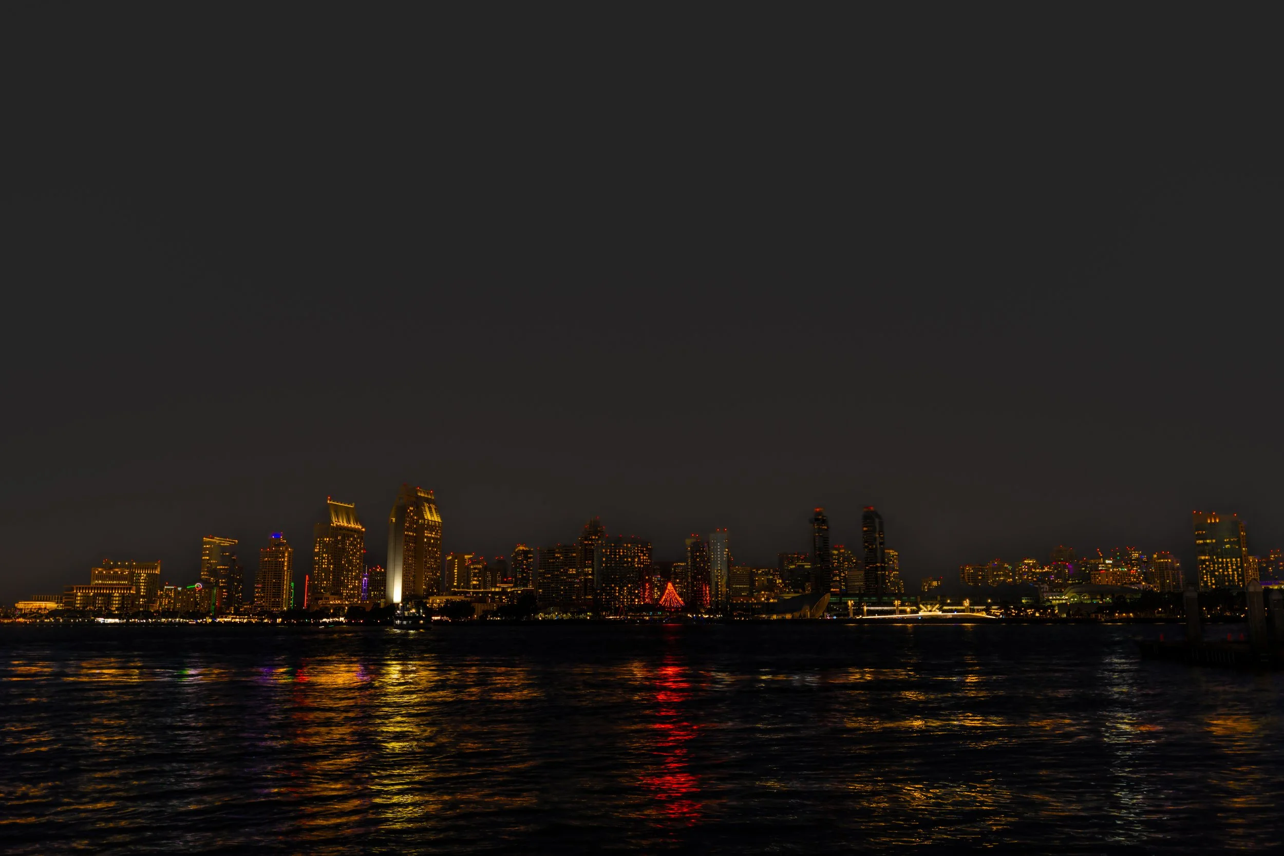 San Diego skyline at night.