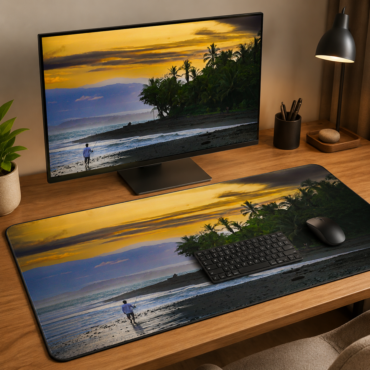 Desk Mat 16x32 - The fisherman at sunrise 2.png