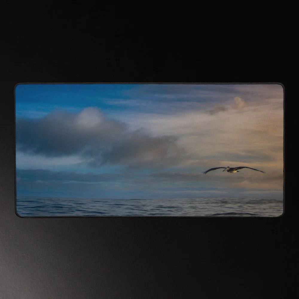 Azure Flight - Ocean Wildlife Photography Desk Mat 16x32