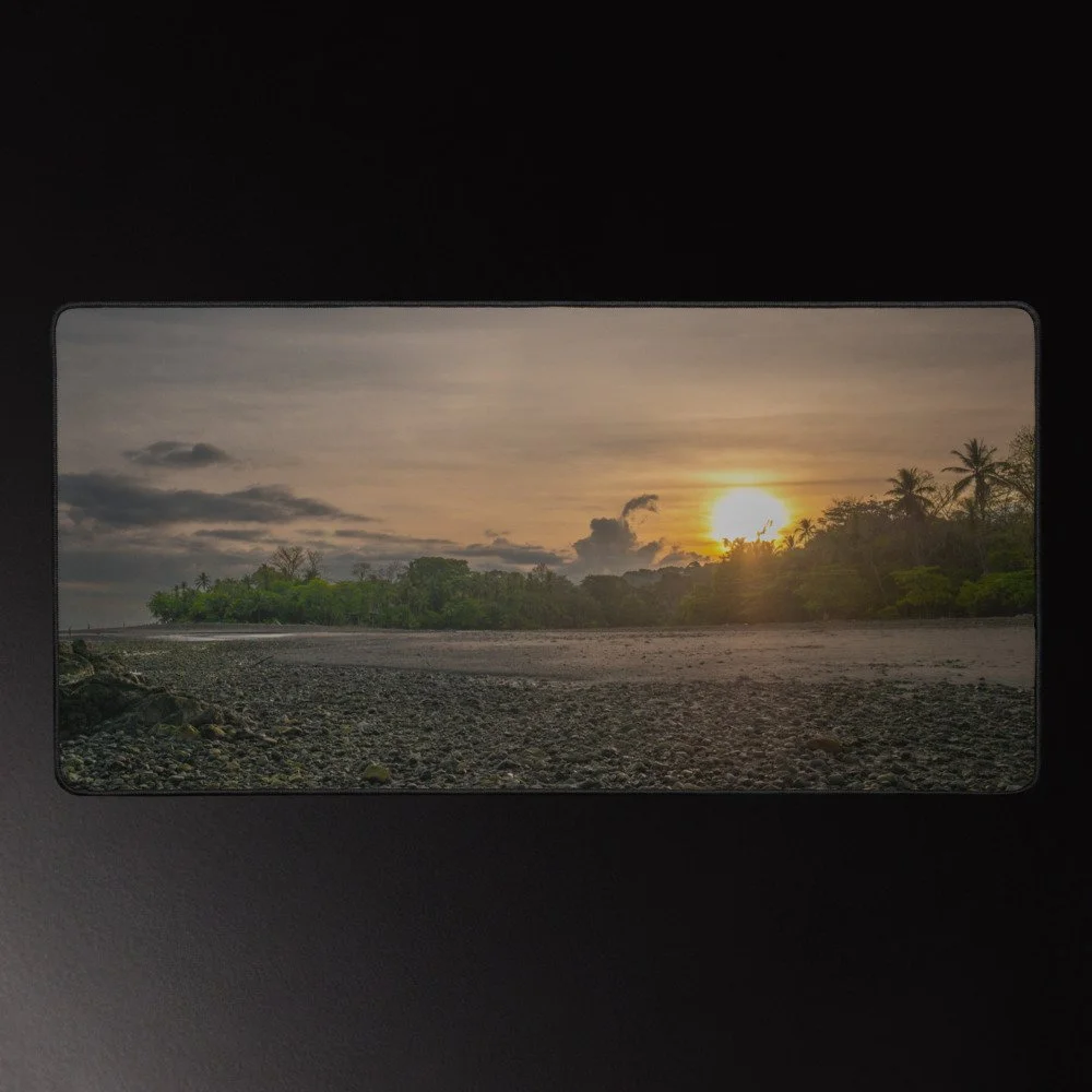 Sunrise Surprise - Ocean Sunrise Photography Desk Mat 16x32