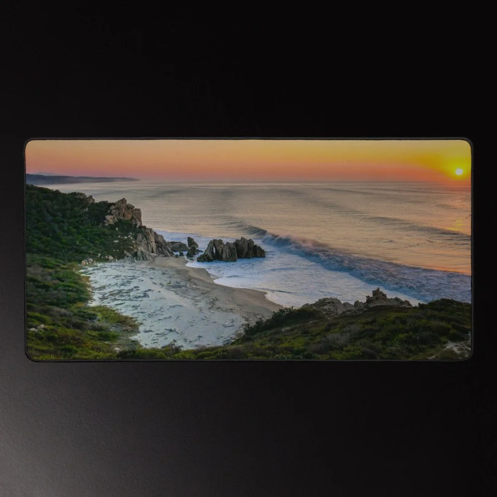 Barra de la Cruz Overview at Sunrise - Oaxaca Photography Desk Mat 16x32