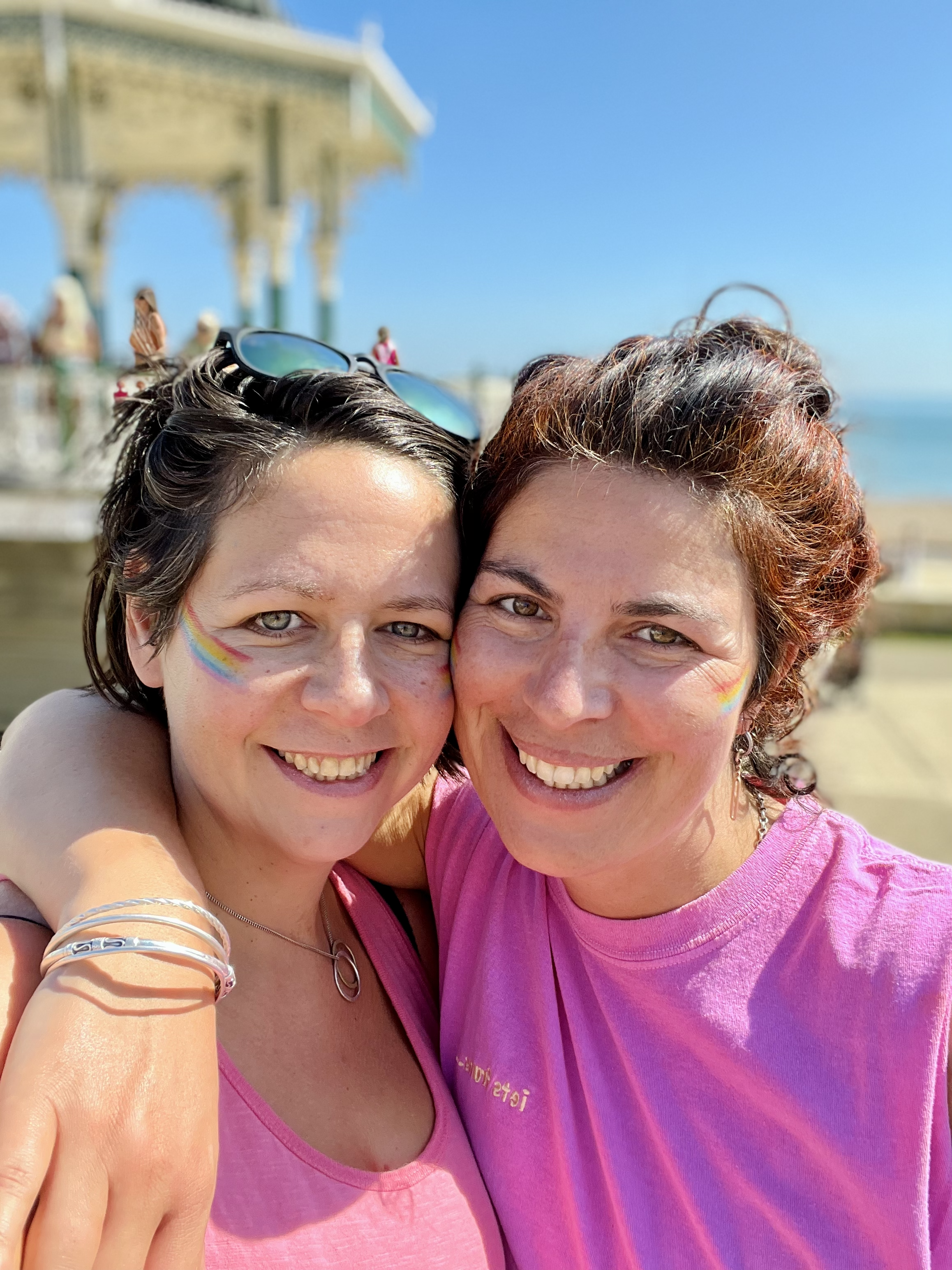 Jemma (left) and Cloe (right) at Brighton Pride.