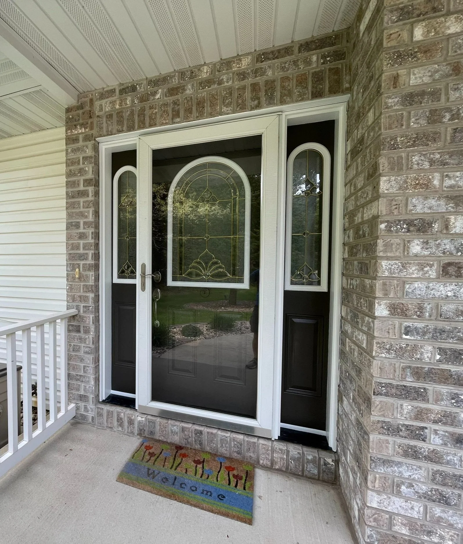 Painted Door exterior interior paint urban bronze white jamb