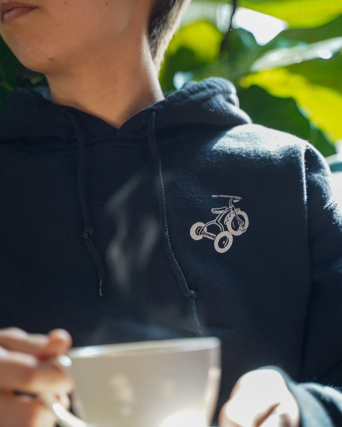 We still have sizes in our popular Tricycle Logo Hoodie in the cafe. You can also order online for delivery! #shopsmall #shopsmallbusiness #tricyclecafeandbar #coffee #conshohocken #pennsylvania