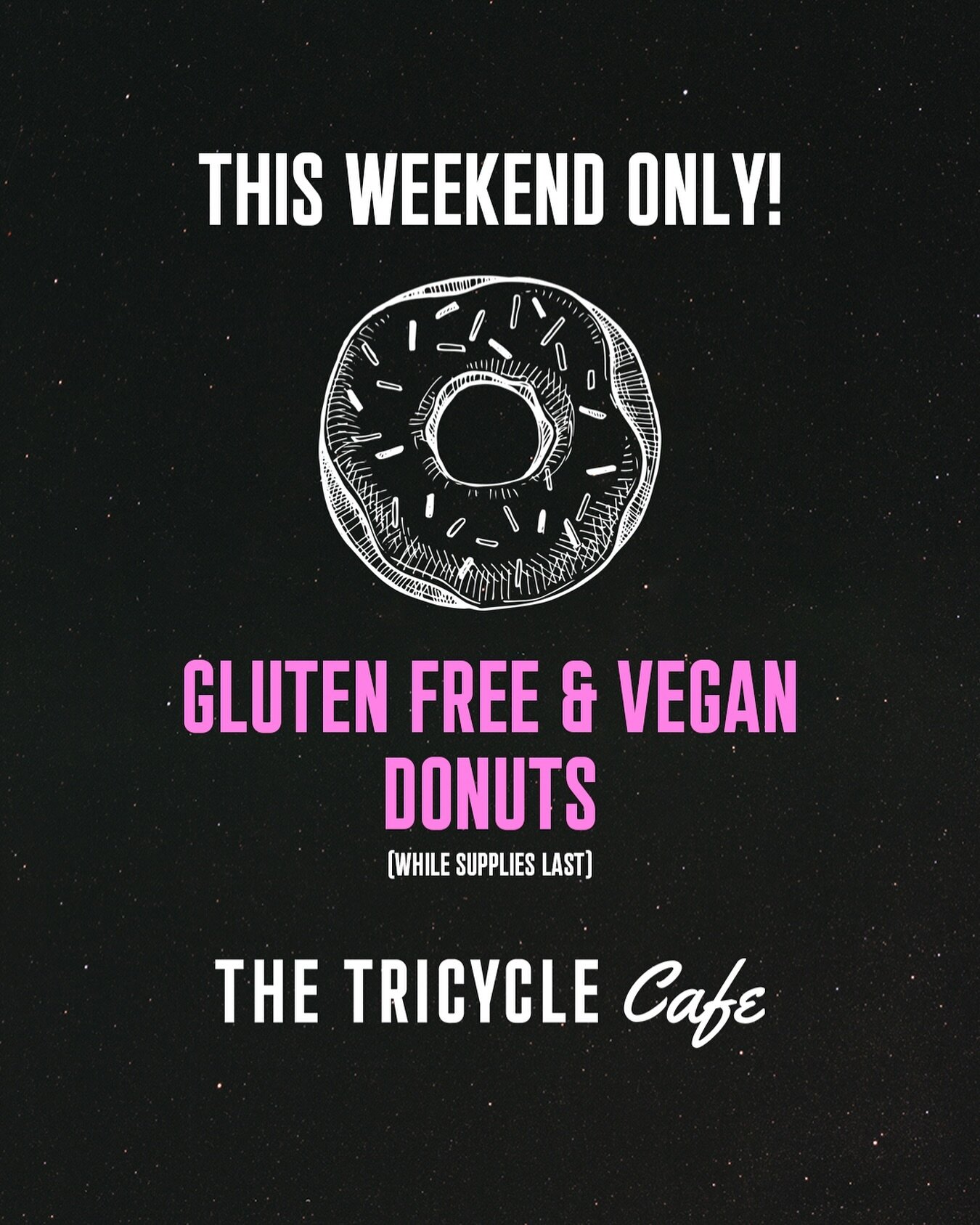 You asked and we answered! We&rsquo;ll be serving amazing vegan and gluten free donuts from @highfidelity_bakery this weekend. Grab them while supplies last. We will be open both Saturday and Sunday this weekend and we can&rsquo;t wait to see everyon