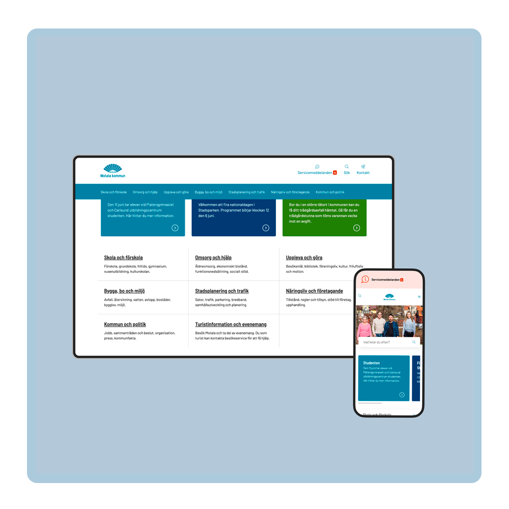 Motala Kommun - UX | Accessibility | copywritting