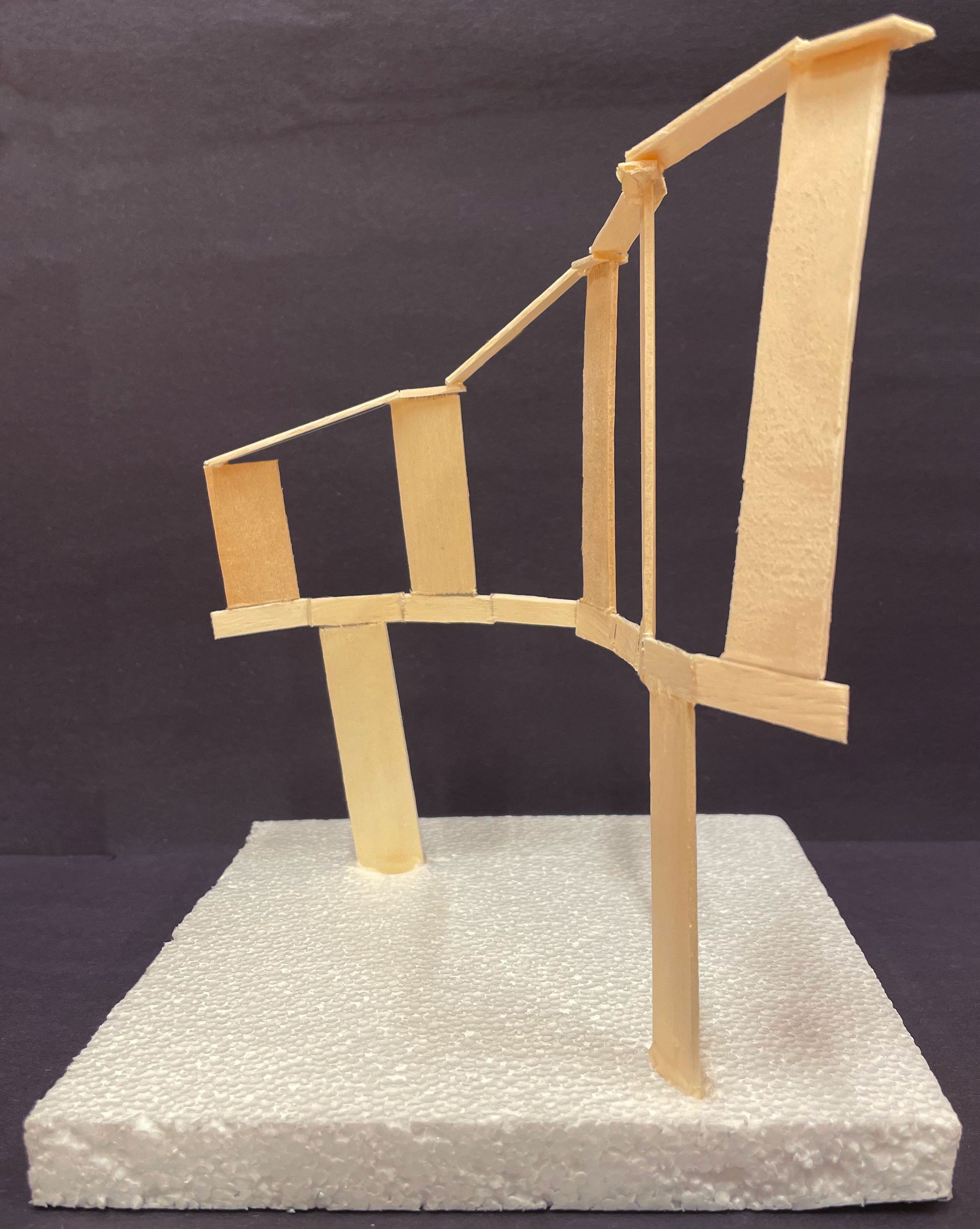 6" x 6" x 6" Craft Sticks on Foam, Rhythm Sculpture