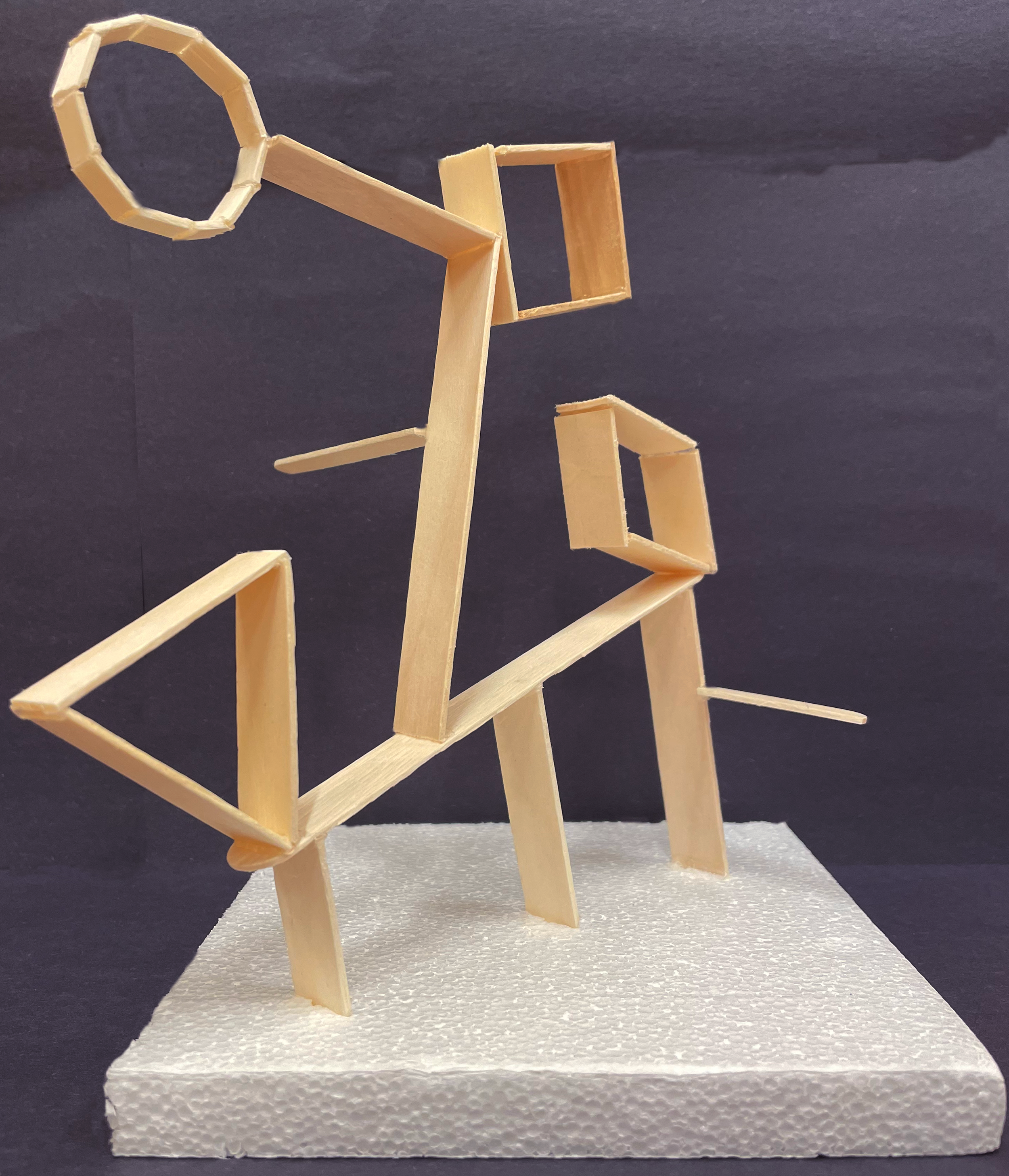 6" x 6" x 6" Craft Sticks on Foam, Unity Sculpture