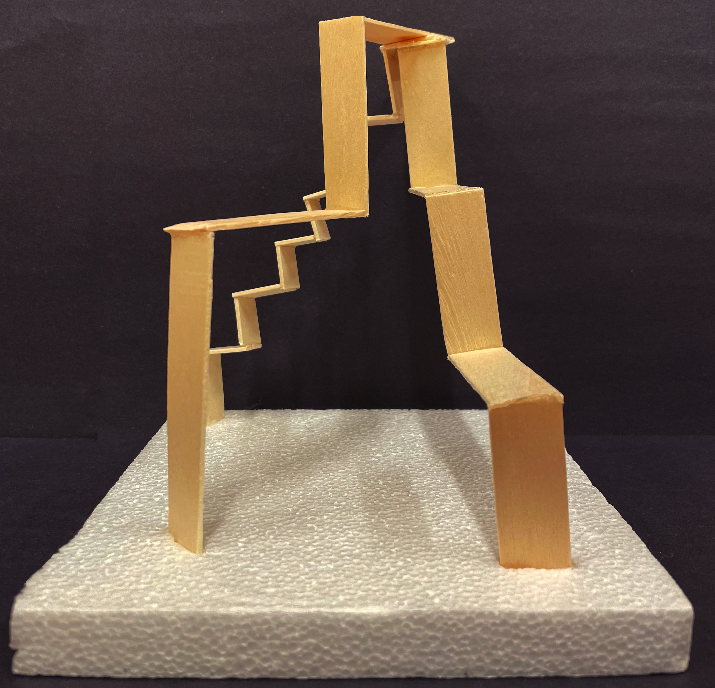 6" x 6" x 6" Craft Sticks on Foam, Movement Sculpture