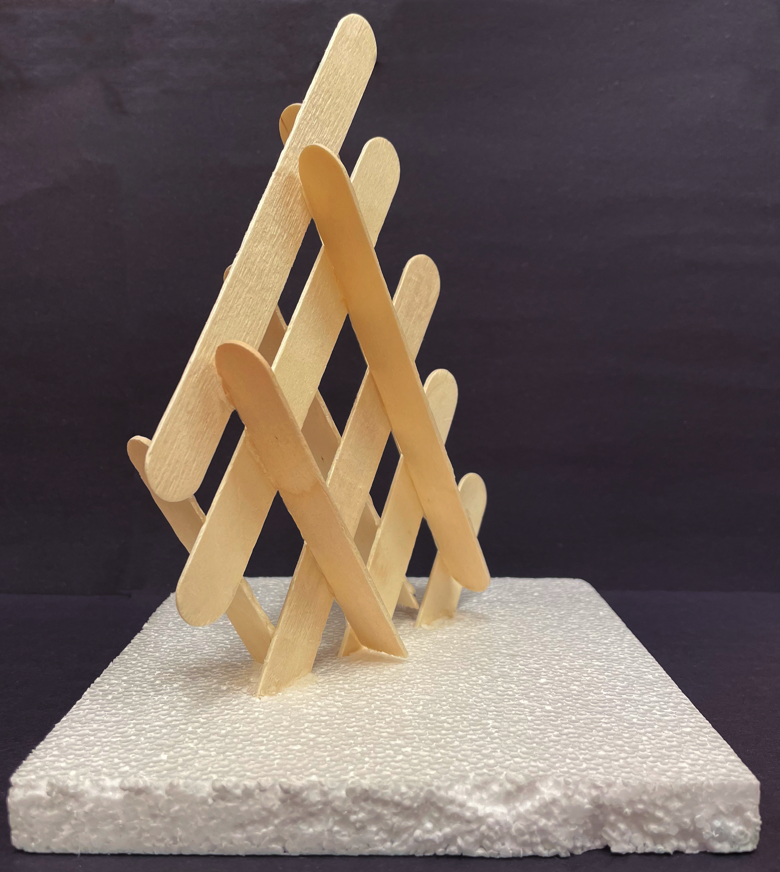 6" x 6" x 6" Craft Sticks on Foam, Pattern Sculpture