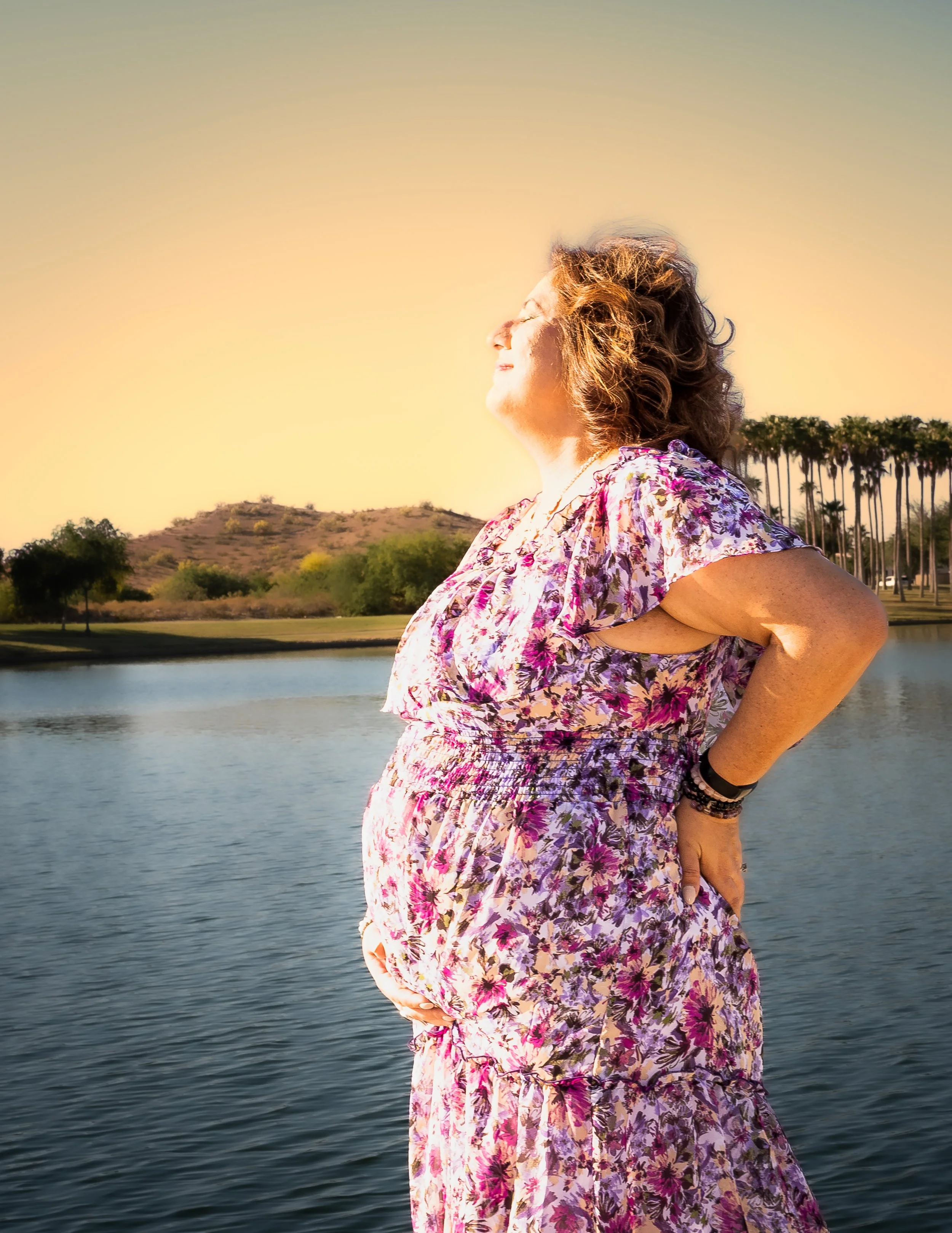 MATERNITY PORTRAITS ARIZONA. Sunset at Estrella Mountain