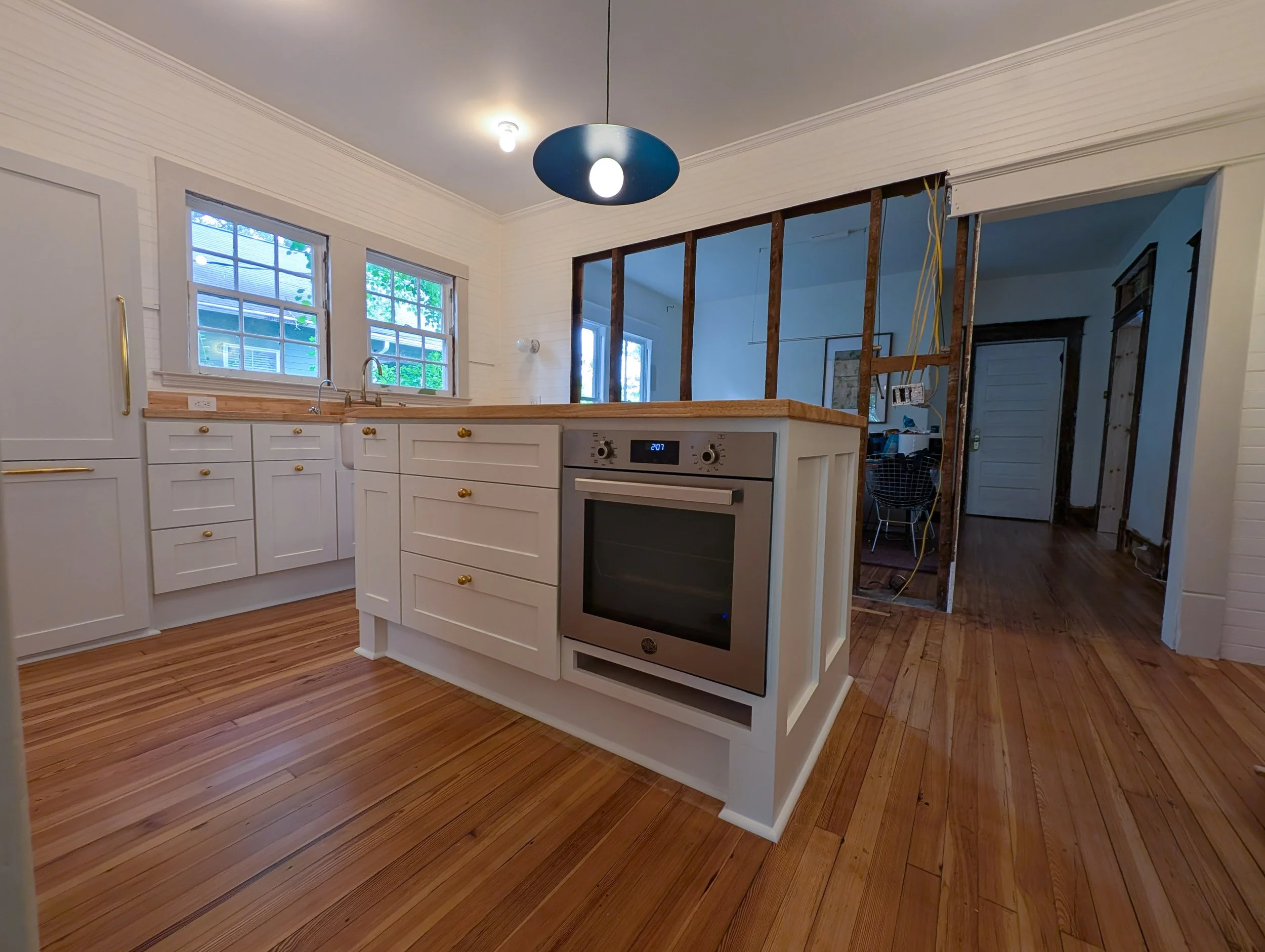Built in undercabinet oven in island