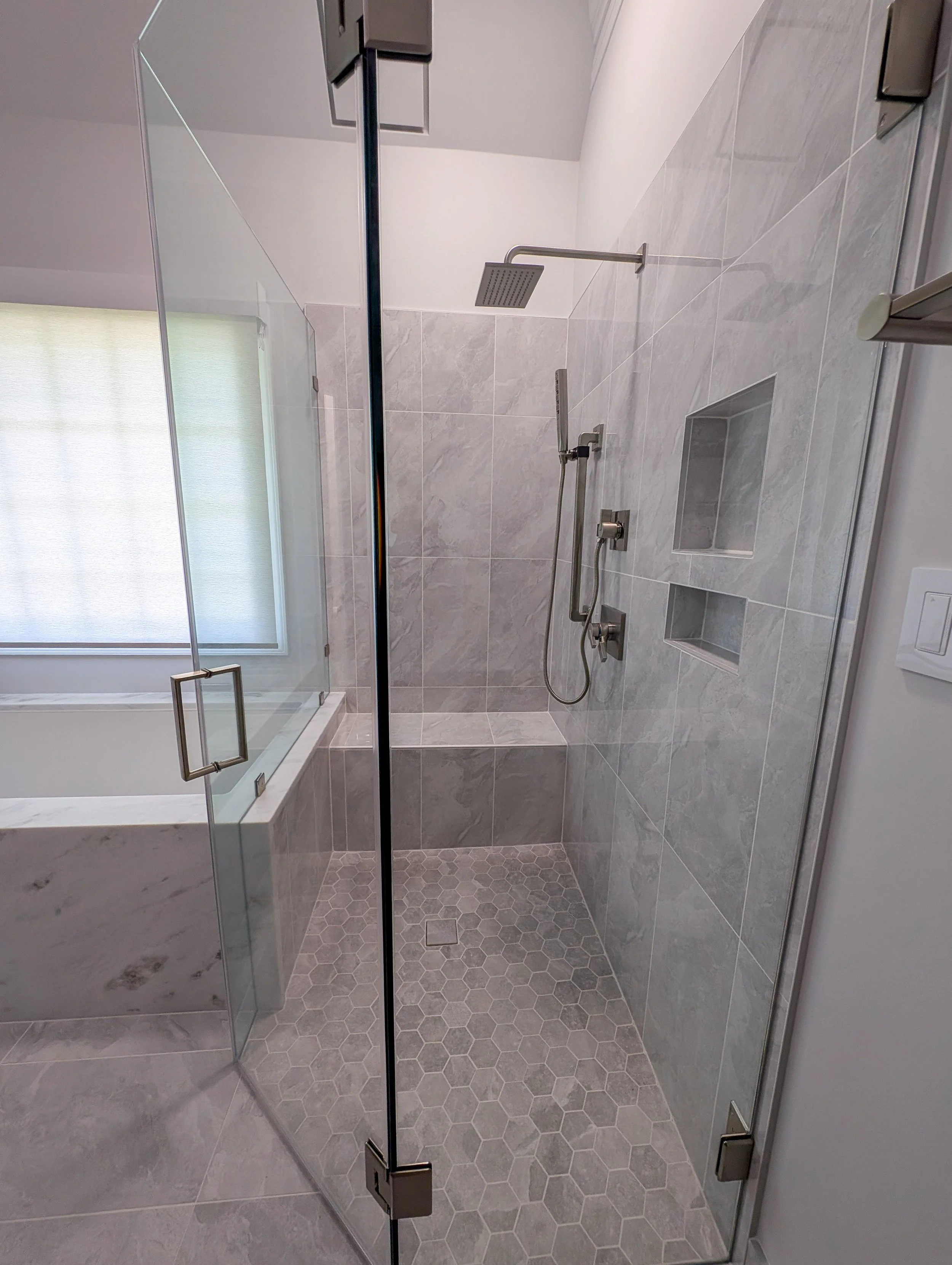Side view of shower enclosure