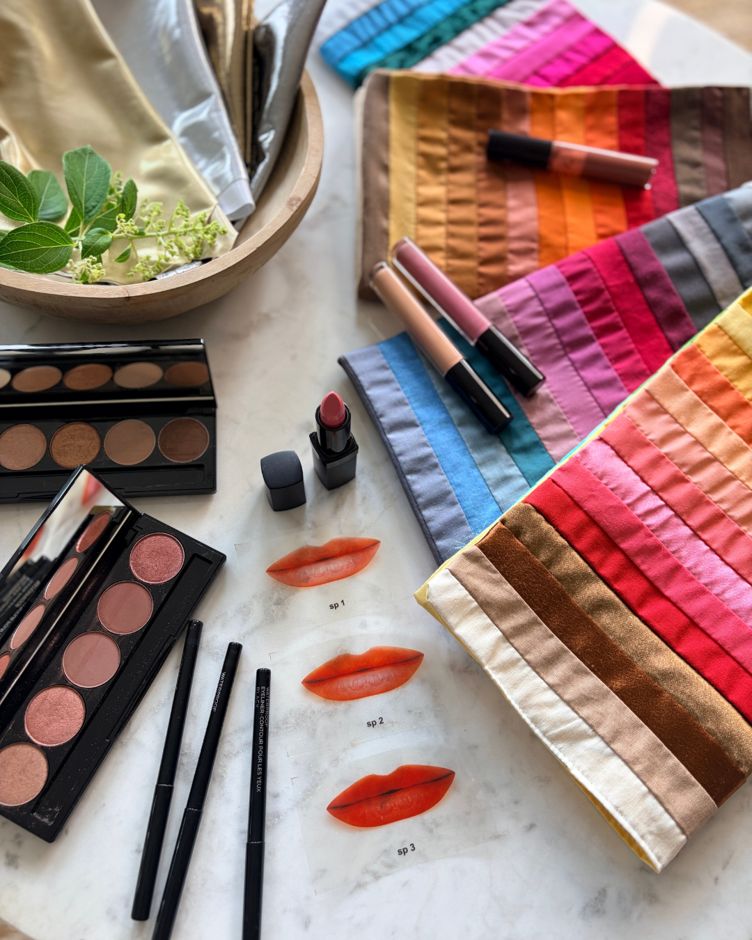 Colour Analysis Makeup Options on a Table