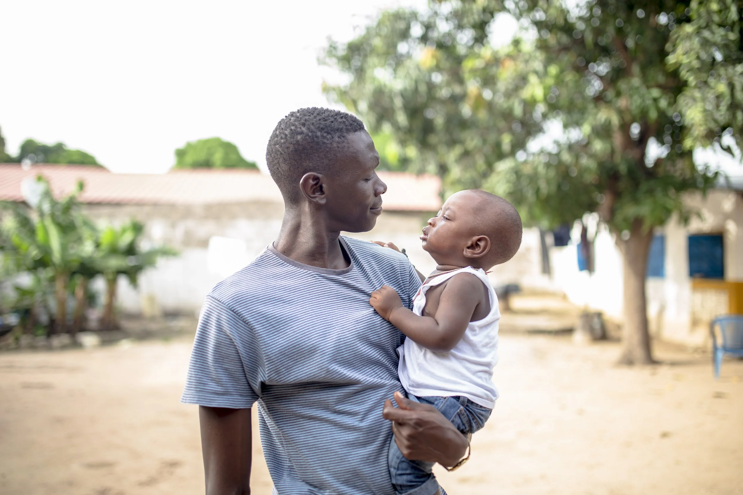 African Father and Child Moment