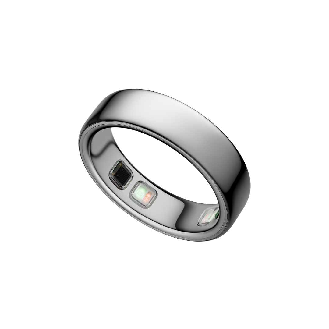 Oura Ring Gen 5 smart health and sleep tracking tracker in brushed silver titanium
