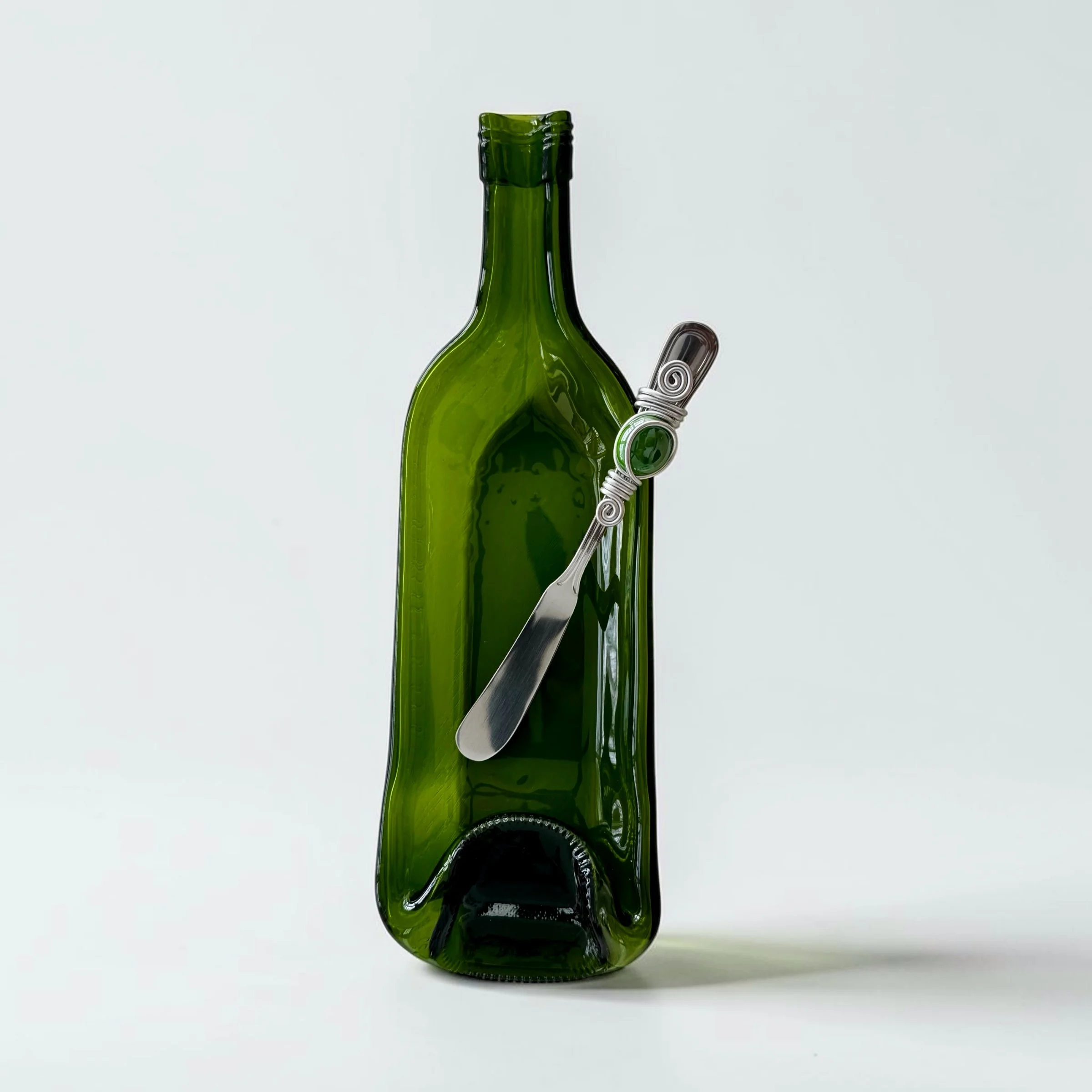 Wine Bottle Serving Tray- Green