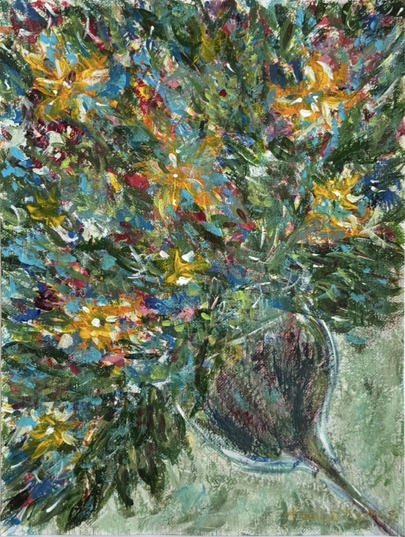 Floral Notes 9 x 12"