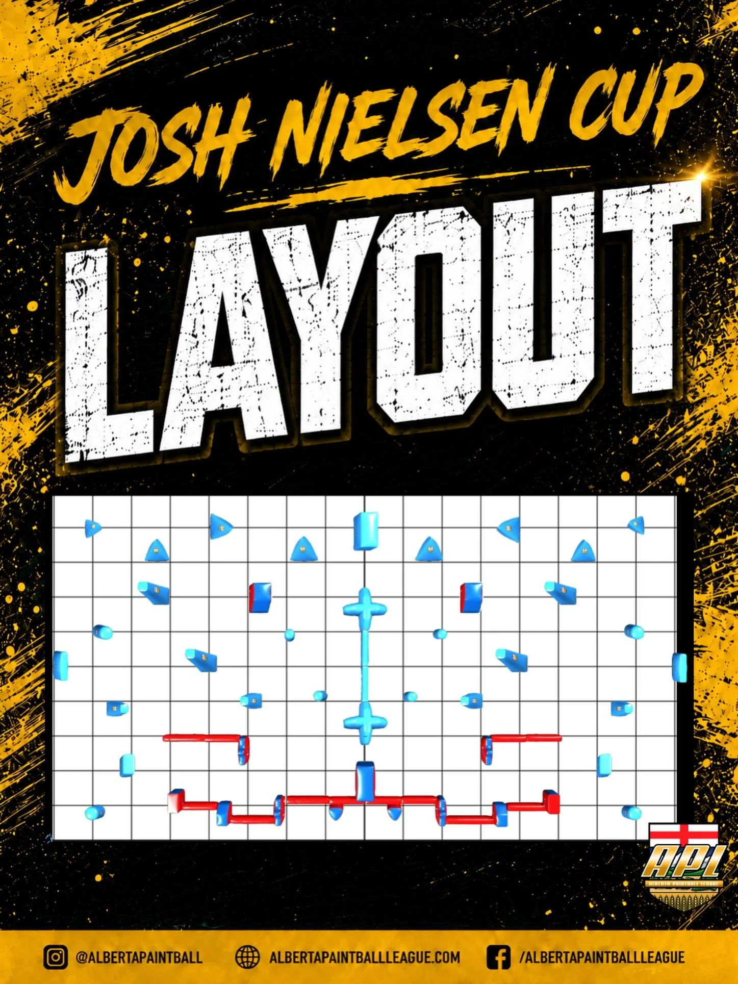 🔥 JOSH NIELSON CUP LAYOUT IS LIVE! 🔥

The field is set &mdash; now it&rsquo;s time to study up and get ready for the Josh Nielson Cup! 🎯🏆

Check out the full layout here:
https://www.albertapaintballleague.com/field-layouts

Start planning those 