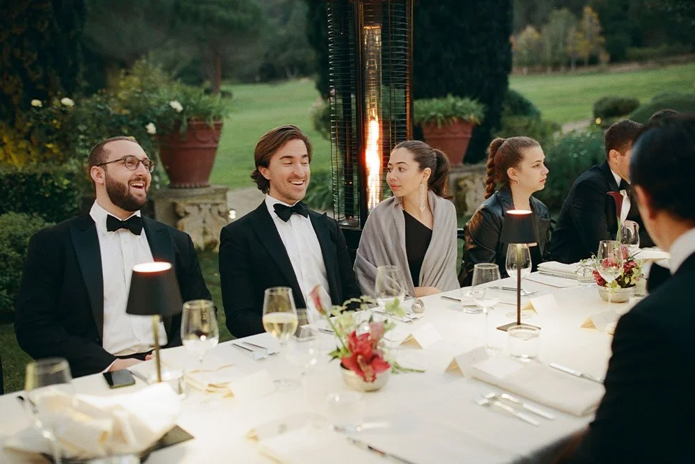 outdoor wedding dinner