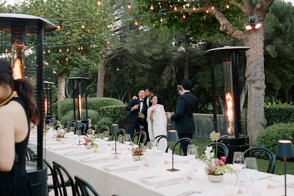 Wedding dinner table set up